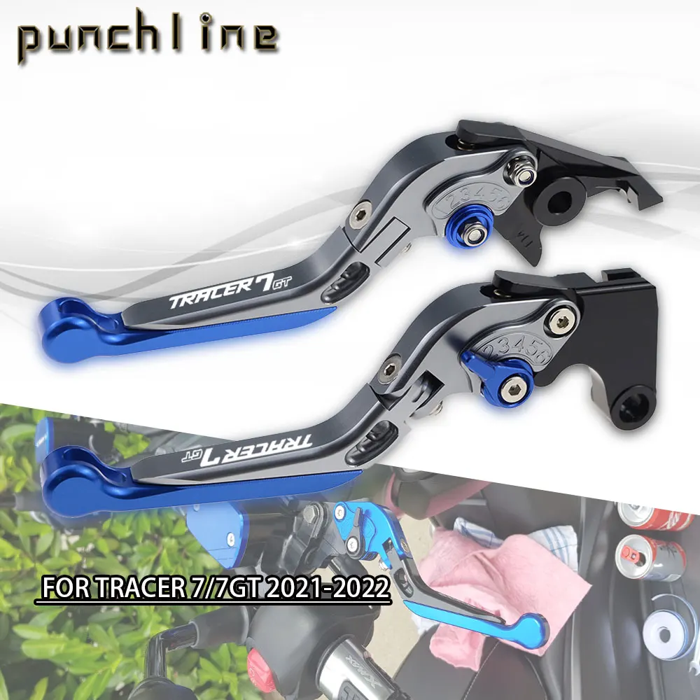 Fit For Tracer 7GT 2015-2022 Folding Extendable Brake Clutch Levers Tracer 7GT CNC Accessories Adjustable Parking Handle Set