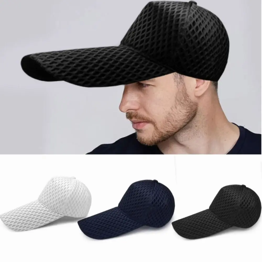

Quality 14cm Long Brim Sun Hat Large Head Sunshade Oversize Trucker Cap Mesh Big Size Fishing Hat Women
