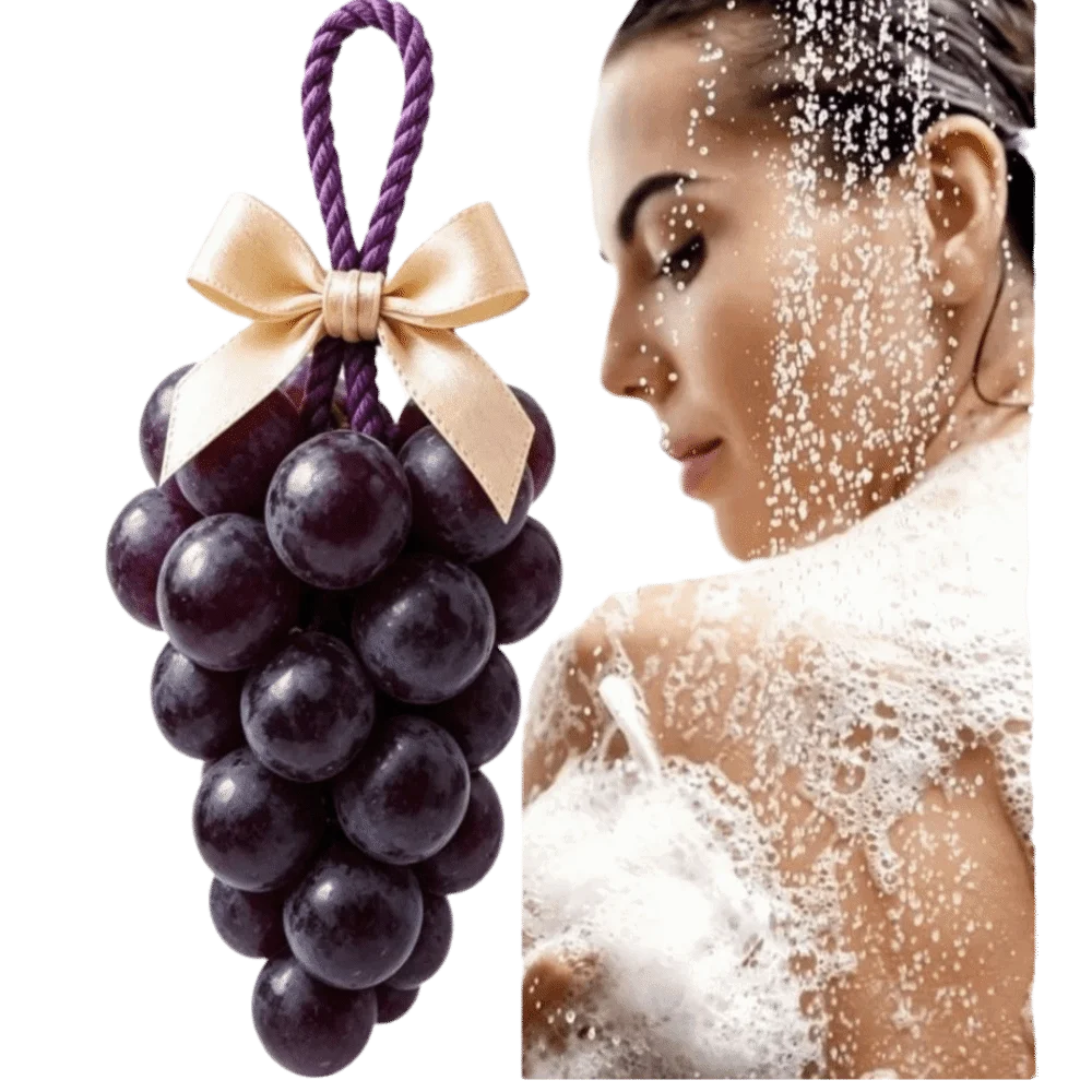 Fresh Fragrance Grape Cluster Soap Wash Face Bathe Bathroom Fragrance Cleaning Dirt Gifts Grape Skewer Soap Hand Cleaning