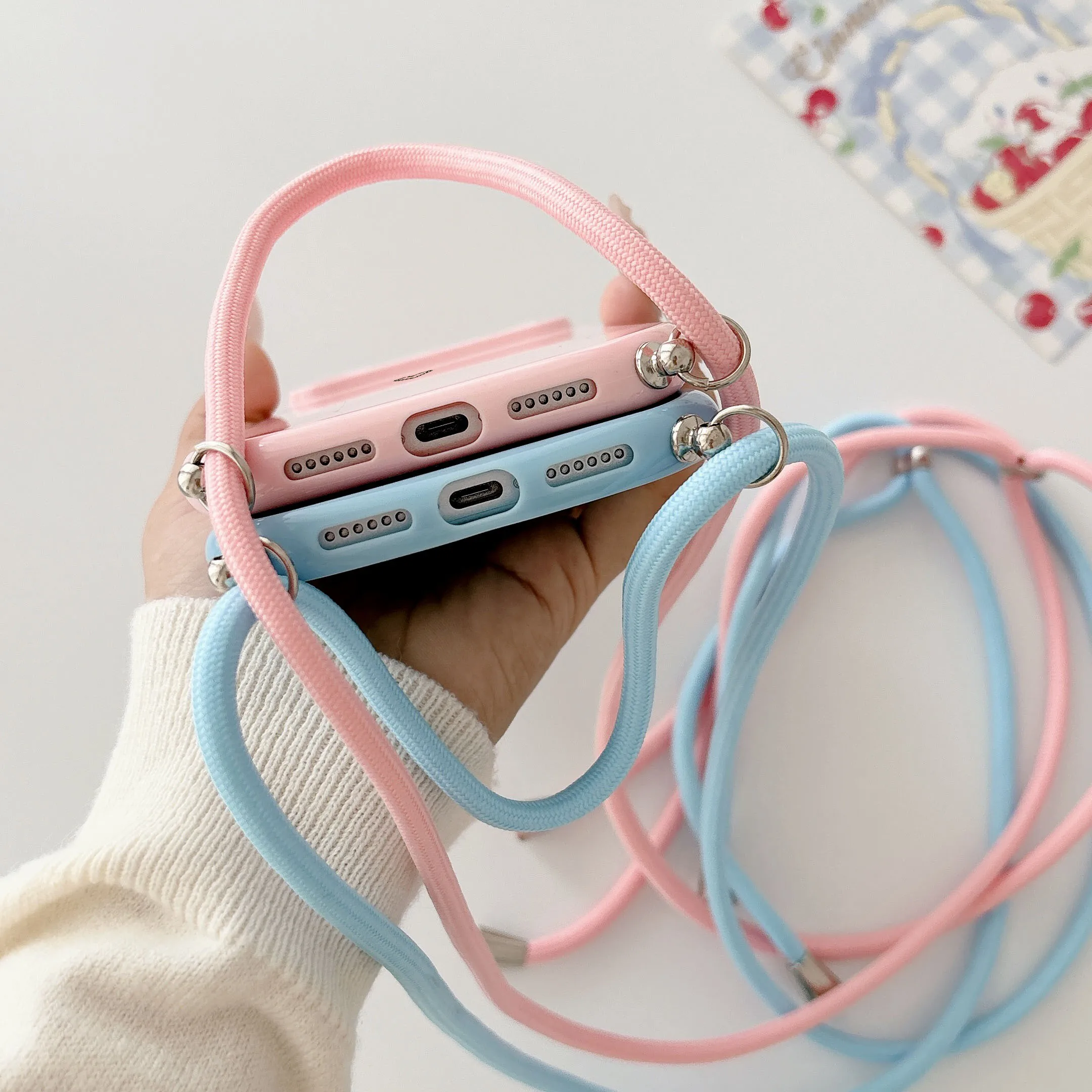 Hot For Her Crossbody Lanyard Love Print Phone Case For IPhone 18 17 Air 16 15 14 Plus 13 12 11 Pro Max Silicone Anti-Slip Cover view 3