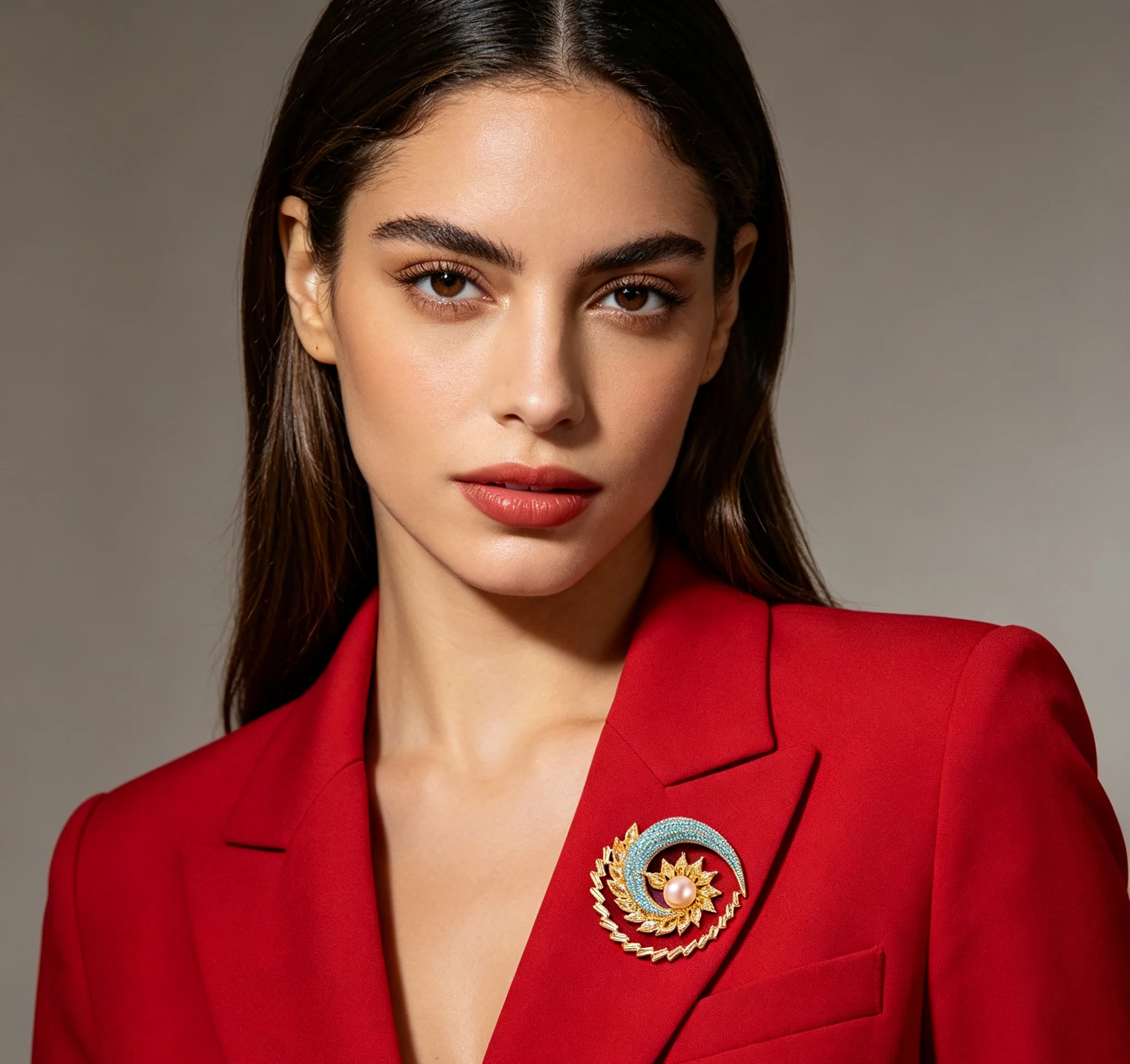 Color Contrast Brooch Light Luxury Inlaid Zircon Pearl Lapel Pin Elegant Women Clothing Decor Accessory For Daily Party Outfit