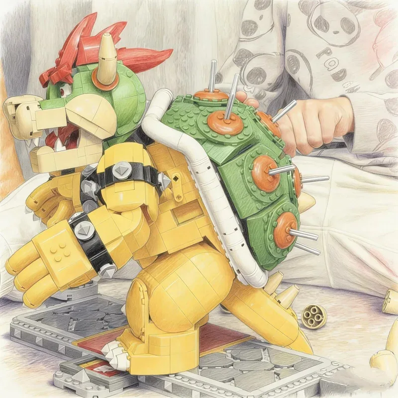 Bouwstenen Kasteel Showdown Super Sterke Bowser Boss 71411 Cool Tyrant Model Bouwstenen Speelgoed Verjaardag Kerstcadeau