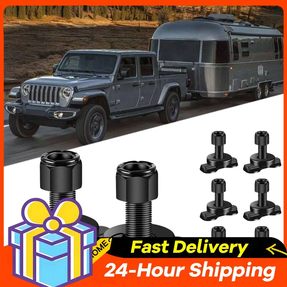 

8Pcs L-Track Double Lug Steel L Track Threaded Stud Bearing 6000 LBS Hook Tie Down Rope Anchor Point for Truck Bed Pickup RV ATV