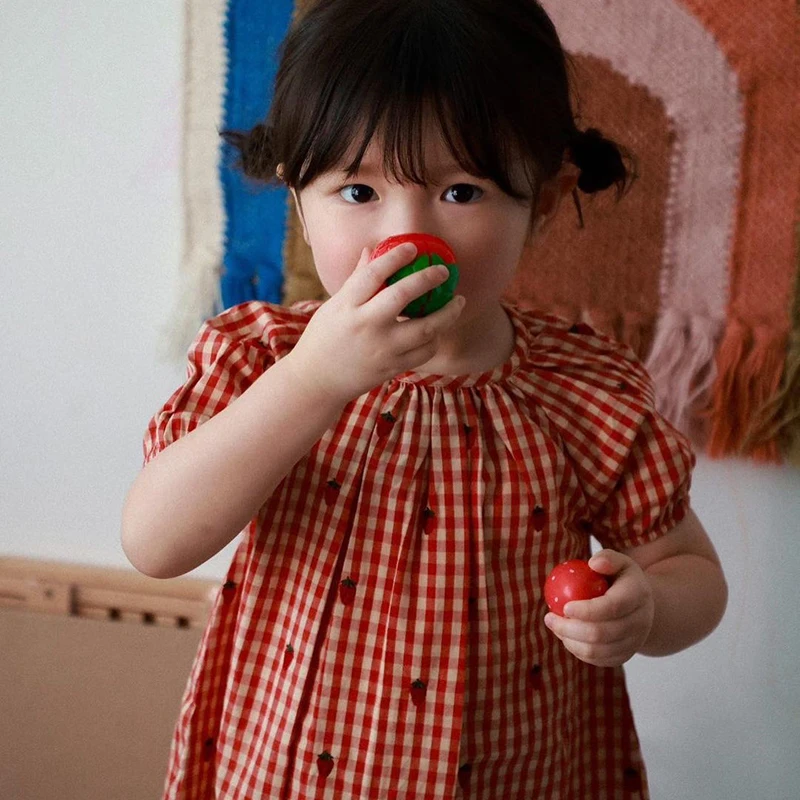 2024 Floess Summer Girl Clothes Dresses Girls Party Dress Children Short Sleeves Cotton Toddler Baby Dress Kids Girls Clothes
