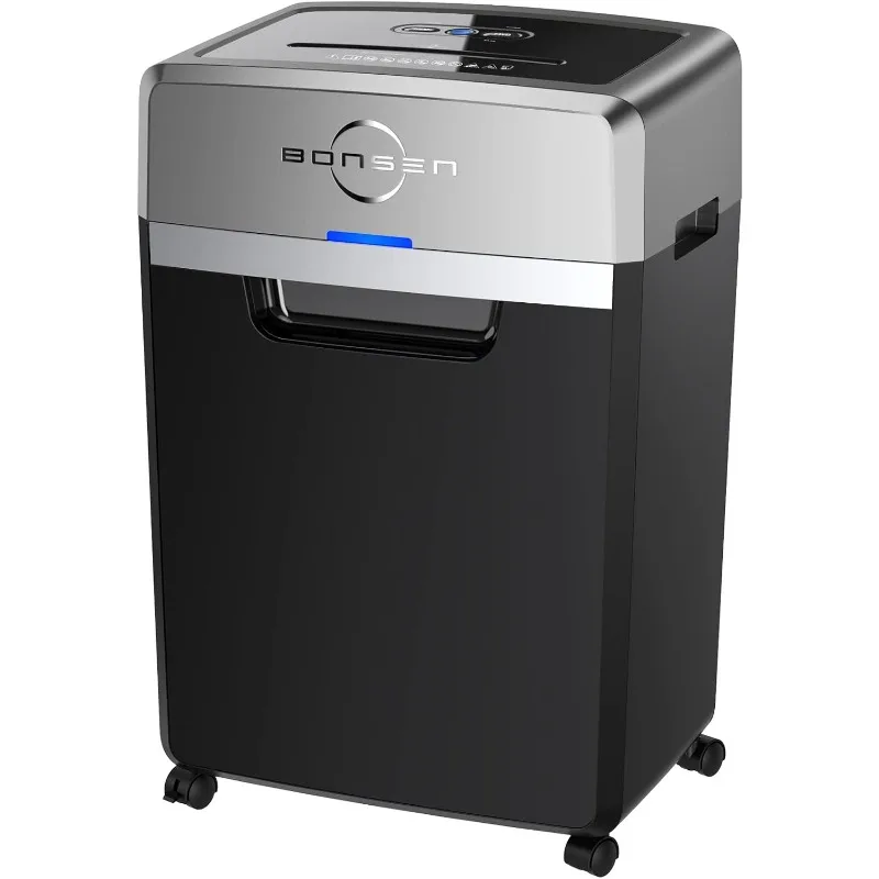 BONSEN Heavy Duty Paper Shredder, 24-Sheet Cross-Cut Shredder, 40-Min Continuous Running Time, Commercial Grade Shredder