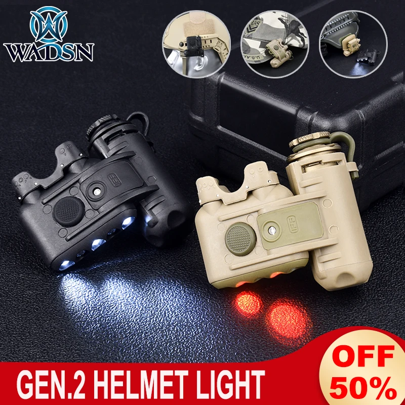 Wadsn Tactical Helmet Light Set IFF Red White Scout Light Second Generation Helmets Lights Hunting Spotlight Fit Hat 20MM Rail