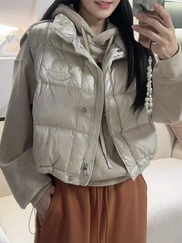 

Утепленный женский жилет с капюшоном, теплый хлопковый жакет, верхняя одежда для осени и зимы, новая модная модель с молнией, подкладка из полиэстера