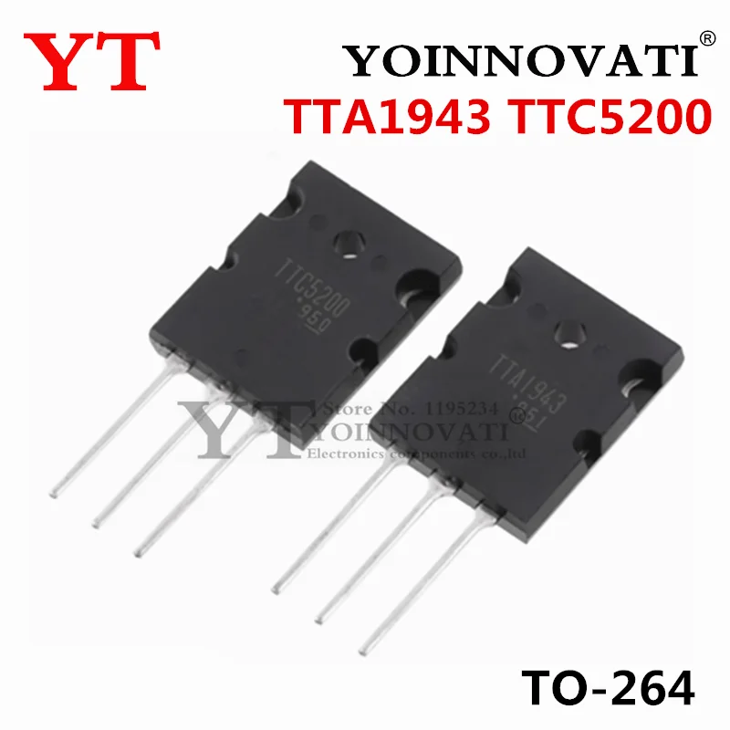 

5Pair-50Pair 100% New Original TTA1943 TTC5200 A1943 C5200 TO-264 High-Power Amplifier 15A 230V 150W