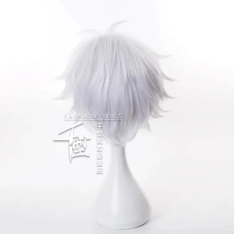 วิกคอสเพลย์โกโจ ซาโตรุ จากอนิเมะจูจุทสึ คิวบิ วิกผมสั้นสีเงินแบบฟูฟ่องหลายชั้น ทนความร้อน สำหรับงานปาร์ตี้ฮาโลวีน