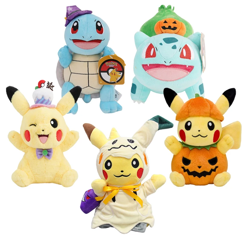 New 20-30cm Pokemon Halloween Series Plush Mimikyu Pikachu Cos Plush Doll Soft Animal Dolls Hot Toys Great Gift For Children