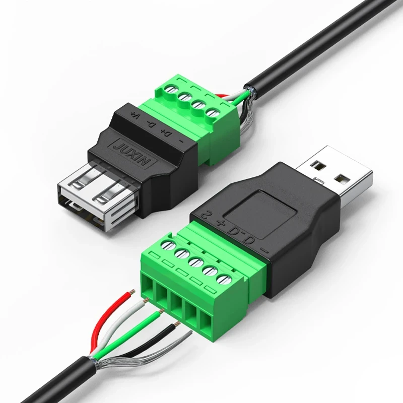 

USB 2.0 USB Connector Avoid Welding Plugs Type A Adapter Connector Jack USB Turn Terminal 4 pin Type-A 4-pin Male/Female Plug