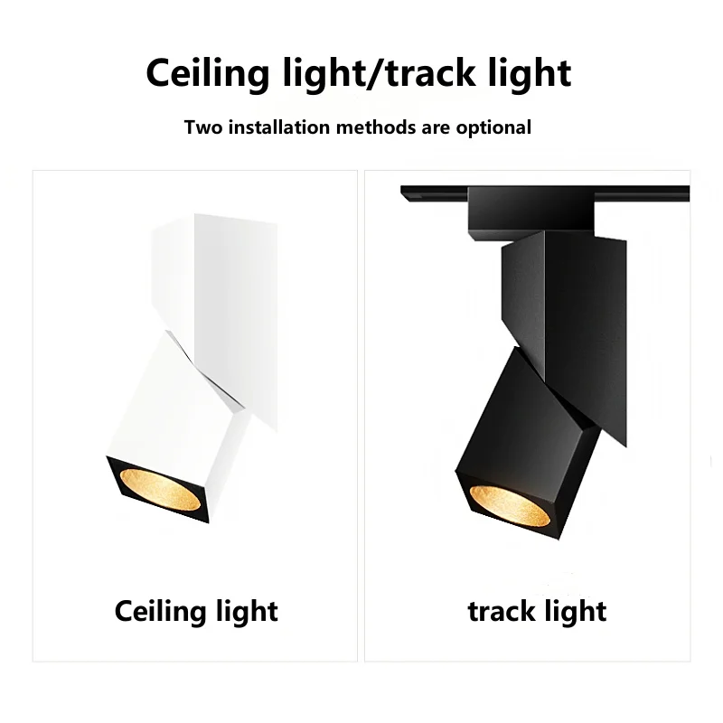 Track lights Ceiling lights LED adjustable Angle downlights 10W15W20W24WCOB spotlights AC90 ~ 260V LED lights Indoor lighting