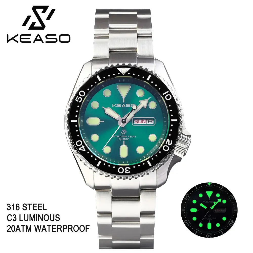 Men's Dive Watch with Luminous Features, Waterproof