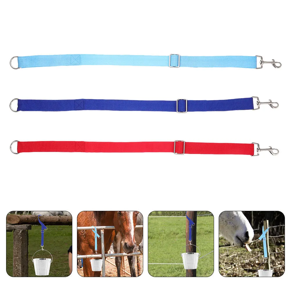 3 قطعة الأشرطة دلو الحصان النايلون قابل للتعديل حبل معلق لتغذية سقي الأكشاك الحصان لوازم مستقرة حزام دلو #1