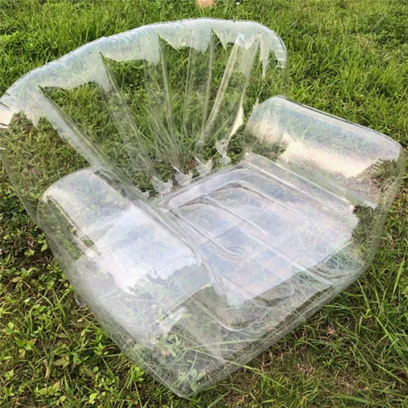 

N88R Thickened Outdoor Camping Inflatable Sofa Adult Lazy Inflatable Chair PVC Transparent Sofa Stool