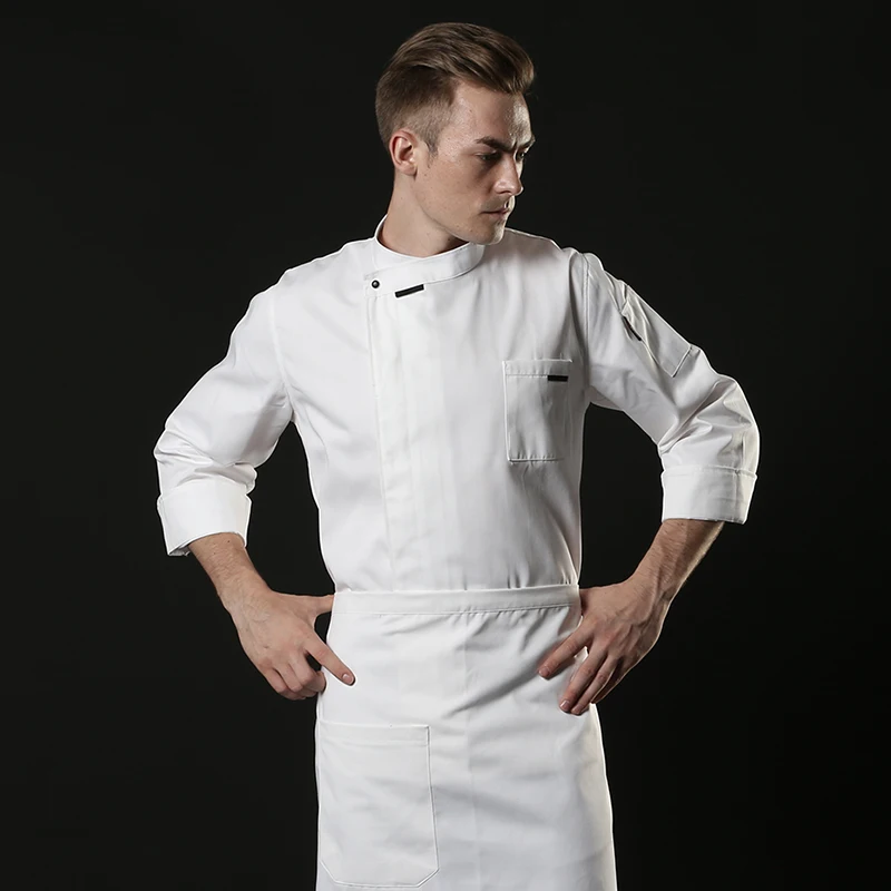 Uniforme de chef manga comprida para homens e mulheres, casacos de cozinha padaria e cozinheiro padeiro jaqueta de cozinha roupas de trabalho