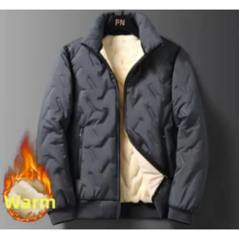 

2025 зимние однотонные мужские куртки, утепленные теплые пальто с хлопковой подкладкой, модные парки с воротником-стойкой на молнии, морозостойкие парки, мужские куртки