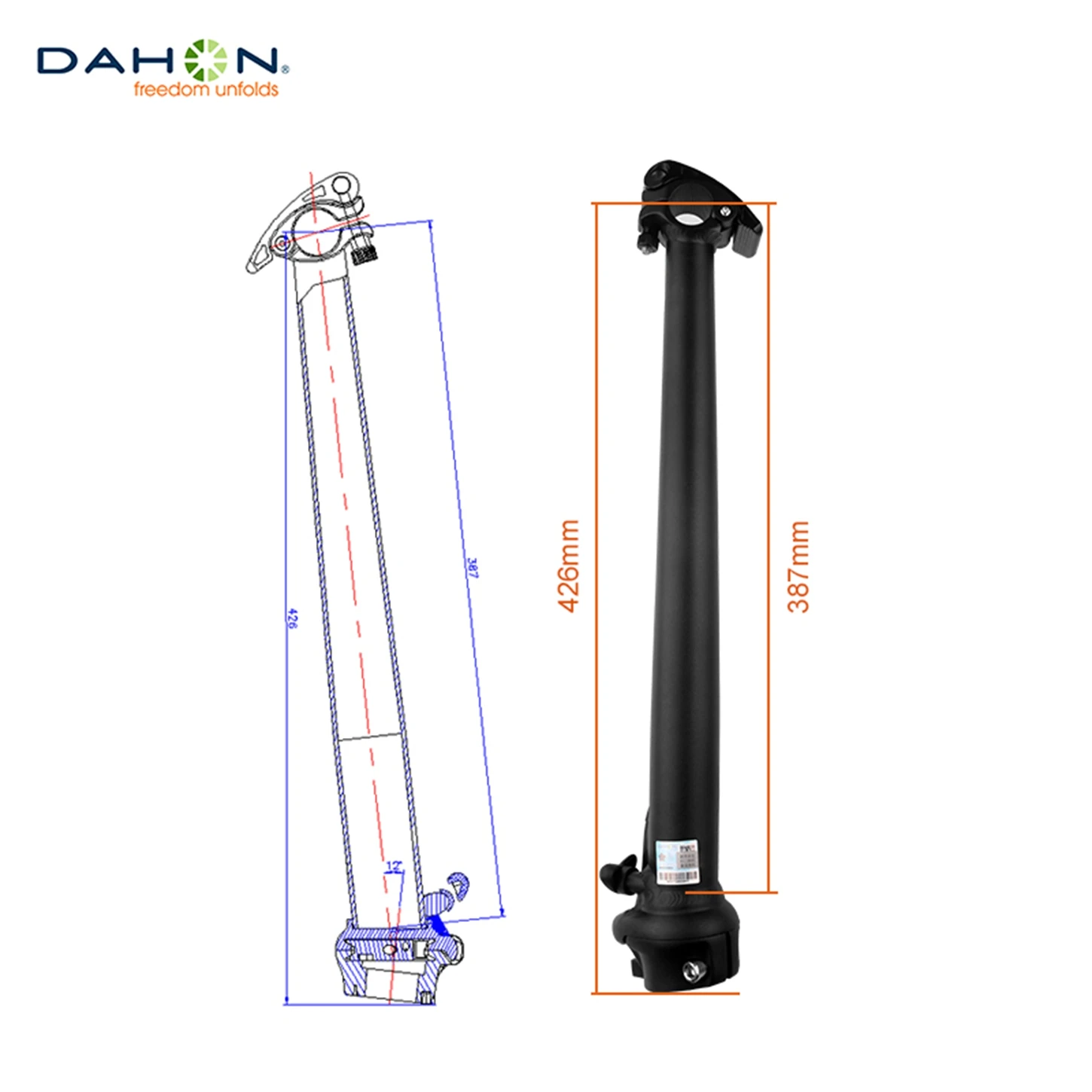 Dahon Foldable Bike Handlepost Stem 470mm Folding Bicycle Handlebar Post Dahon Bicycle Handle Post Cycycling Parts