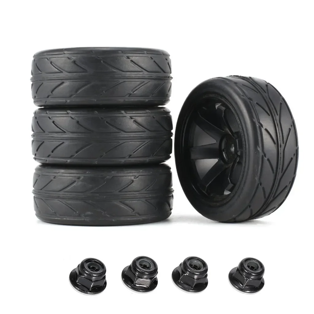 4Pcs 65*26mm RC Car tires On Road Tires and Wheel Hex 12mm for HSP HPI RC Car Tyres Trxs TRX4 TRX-4 Tamiya Accessories