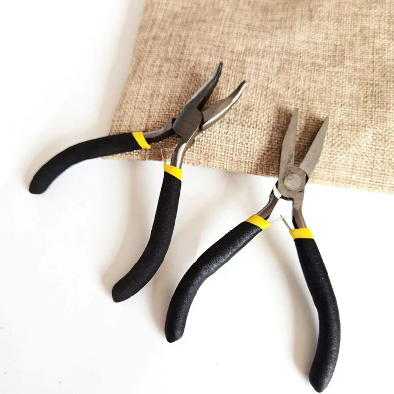 แหนบสําหรับต่อผม คีมจมูกโค้ง มุก นิกเกิล วัสดุเหล็ก คาร์บอนเหล็กชุบแข็ง วิกผม คีมต่อผม