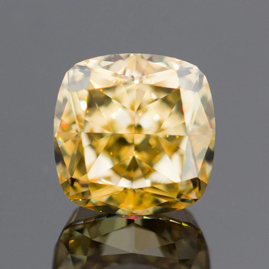 

Cubic Zirconia Golden Yellow Cushion Shape 4k Crushed Ice Cut Top Grade Synthetic Cz Gems Loose High Quality For Jewelry Creatio