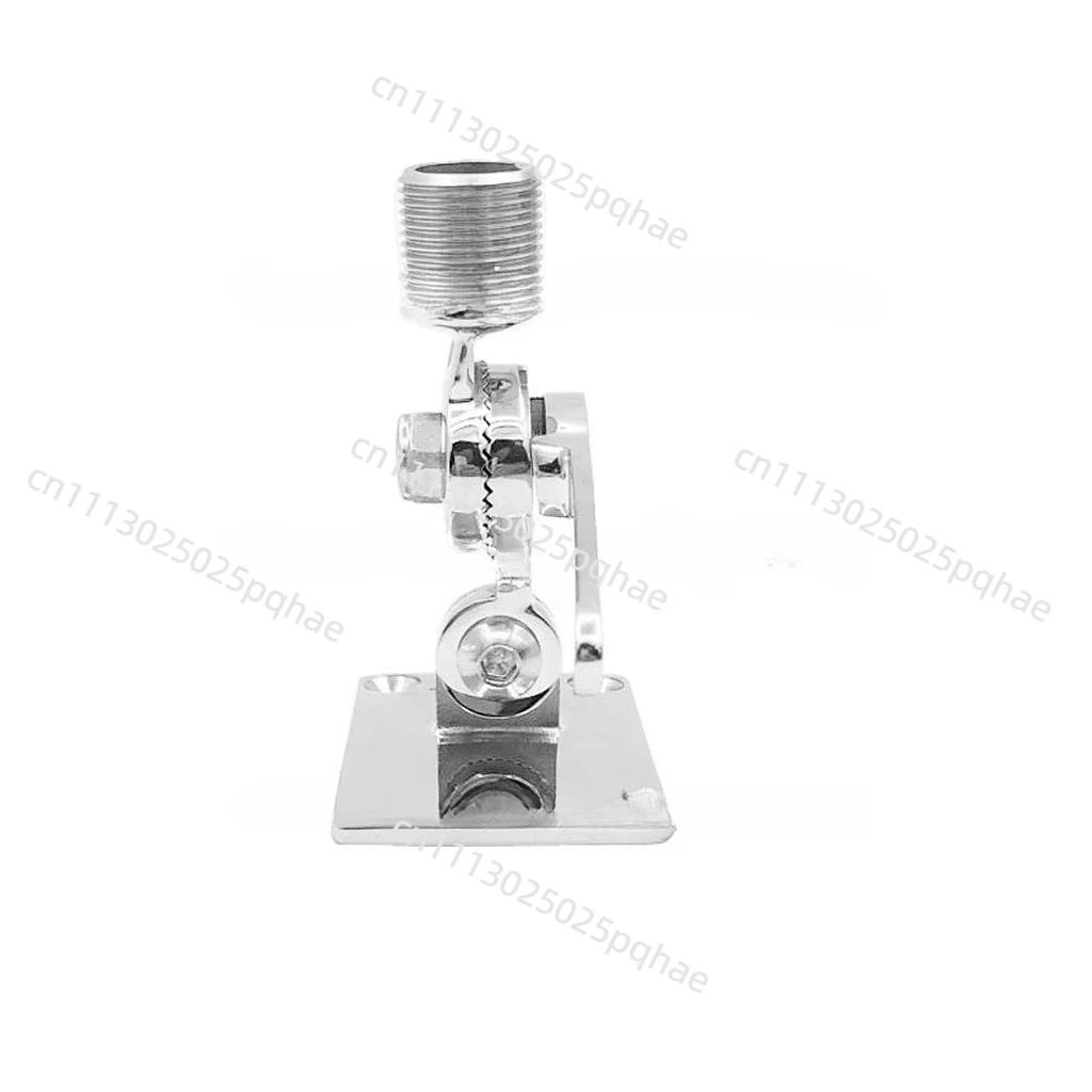 Stainless Steel Dual Axis Ratchet Antenna Mount Heavy Duty Adjustable VHF Antenna Base for Boat Marine