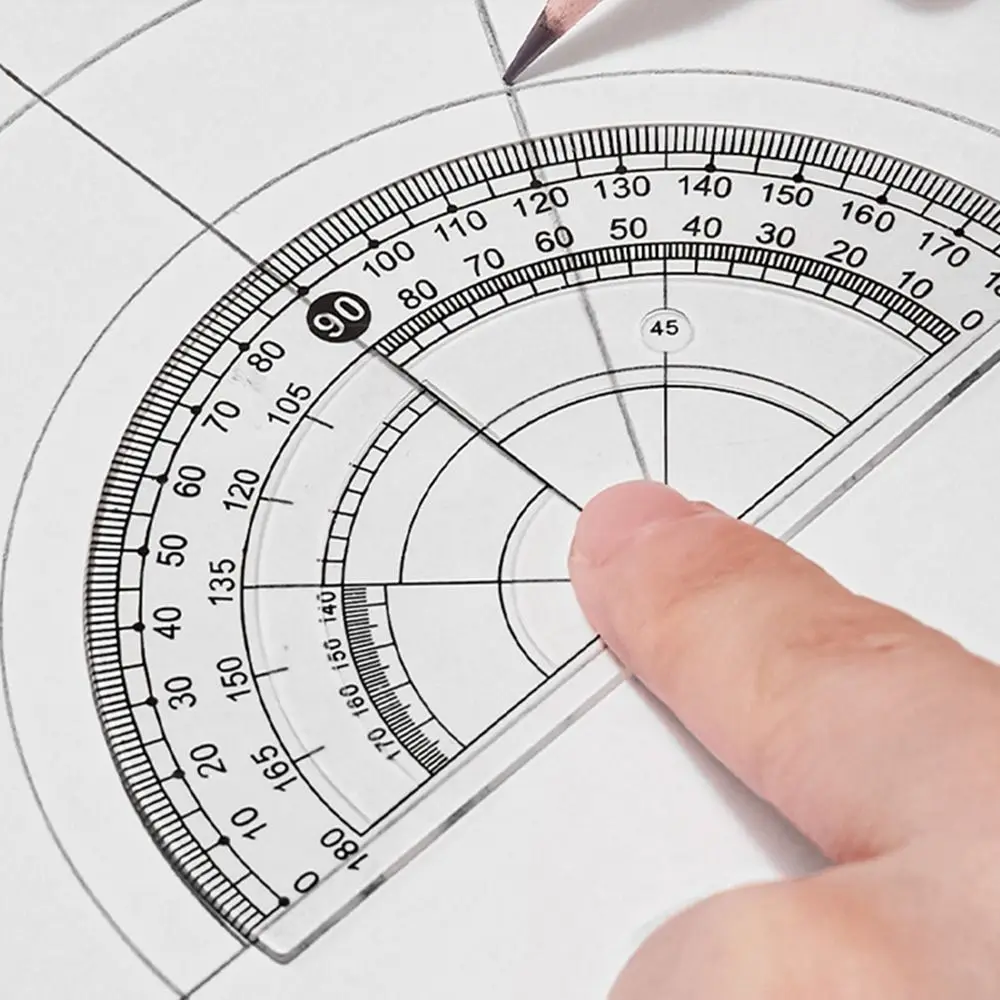 8PCS/Set Plastic Ruler Compasses Set Eraser Transparent Measuring Ruler Set Square Straight Ruler Protractor School Office