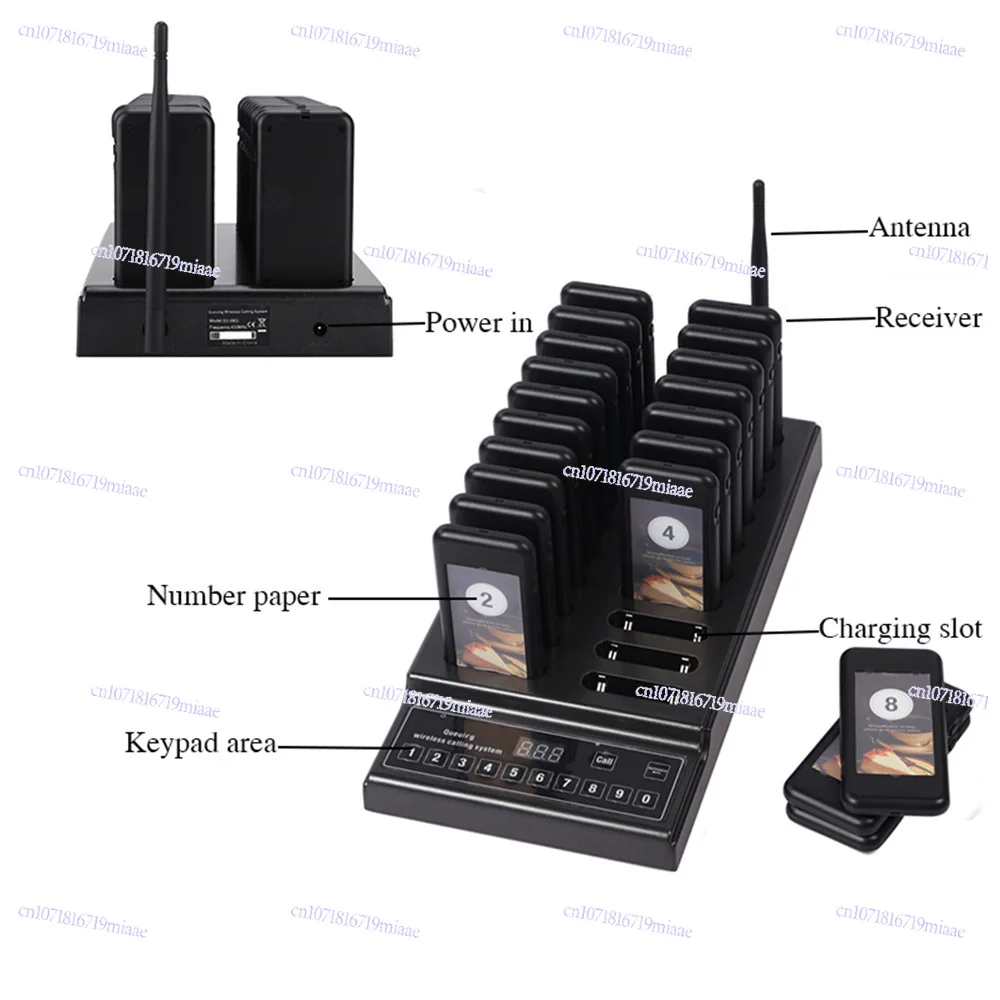 Wireless food pickup device, beeper, coffee shop beeper, vibration, food pickup exit, food pickup queuing wireless system