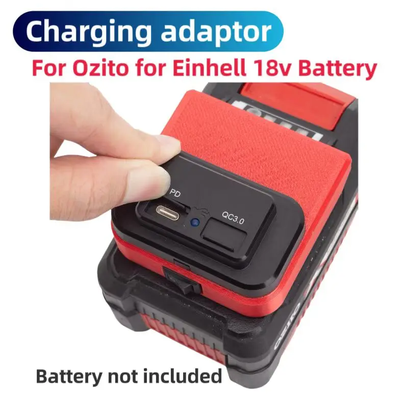 para Ozito Einhell 18v Bateria Celular e Tablet Carregador Dispositivo Adaptador pd Qc3.0 Interface Apenas Adaptador