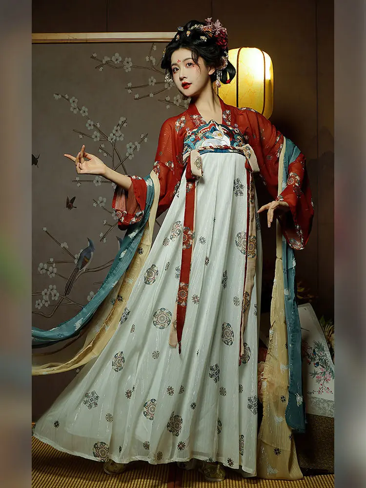 

Chinese Style Tang Chest-High Dress Daily Improved Hanfu Suit Spring and Summer Female