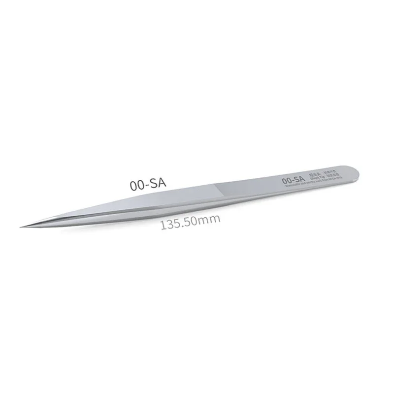 Tweezer QIANLI MEGA-IDEA 7-SA Bent Tip 0.15mm 00-SA Non-Magnetic Stainless Steel Short Pointed SS-SA Long Pointed Repair Clip