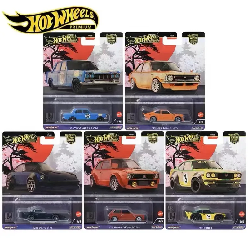 

2024 Hot Wheels FPY86 Premium Car Culture Japan Historics 4 Mazda RX-3 Nissan Fairlady Skyline Toyota Corolla 1/64 Car Model Toy