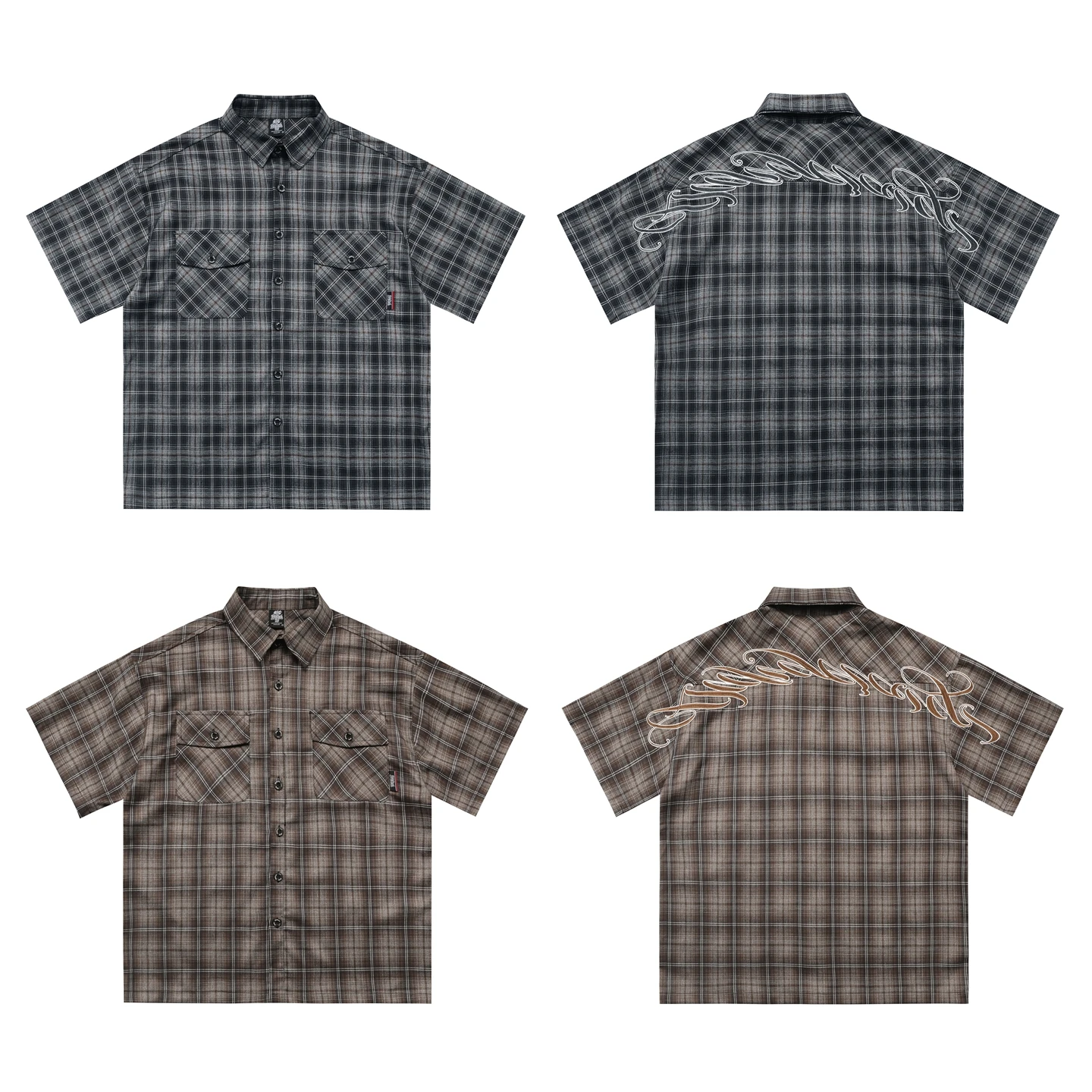 Pakaian Kerja Longgar Bunga Chicano Pantai Barat dan Kelas Berat Lima Perempat Sve Bordir Remaja Sle Tahan Aus