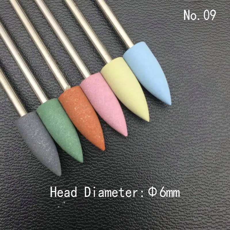 6pcs/set Rubber Silicon Nail Drill Milling Cutter for Manicure Bit Flexible Polisher Machine Electric Nail File Art Tools
