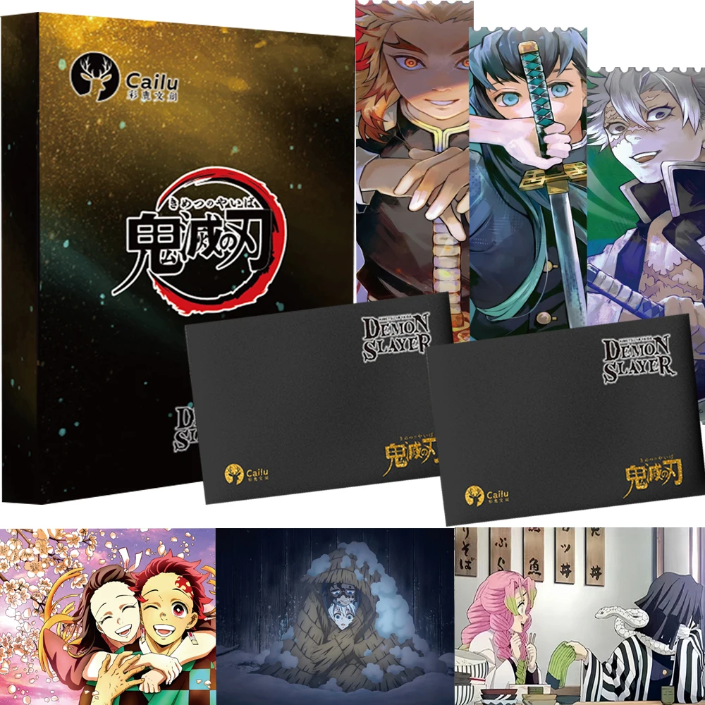 

Demon Slayer Collection Cards Anime Exquisite Creative Colorful Mystery Moonlight Silhouette Colored Paper Cards Peripheral Gift