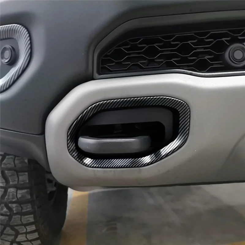 

Строгие 4 шт. детали, аксессуары для Dodge Ram 1500 TRX 2021-2023, передняя противотуманная фара автомобиля, накладка, аксессуары из АБС-пластика, углеродное волокно