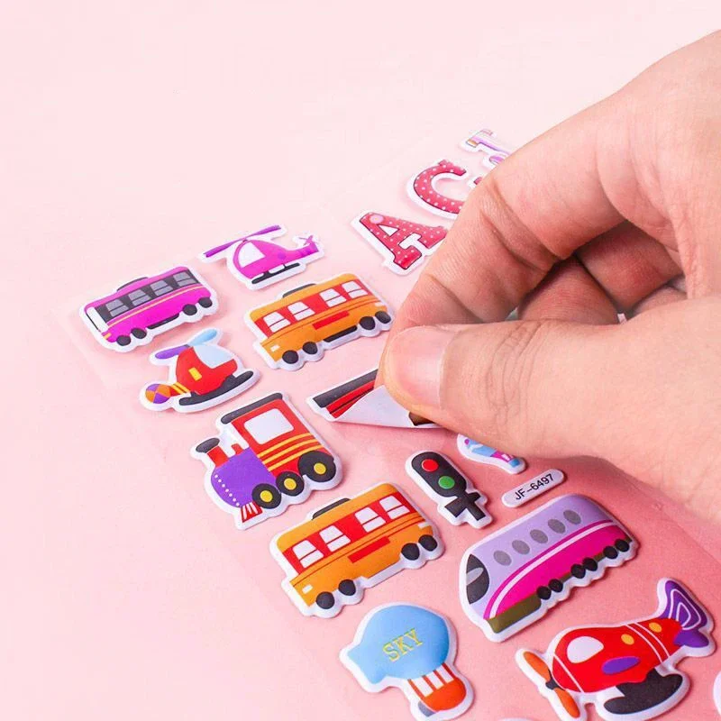 10/20/30/40/50 Sheets 3D Stickers for Kids Puffy Children Stickers Boys Girls Teachers Reward Craft Scrapbooking Gift Toys