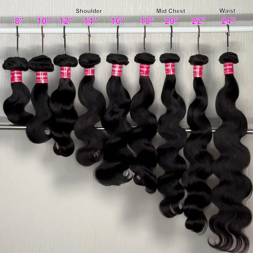 Paket Rambut UNice Body Wave Warna Alami 100% Rambut Asli Manusia, Sistem Jahit Cepat, Rambut Virgin, Paket 1/3/4