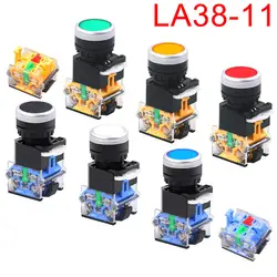 LA38-11BN Drukknopschakelaar 22 mm Klein plat rond paneel Momentary/Latching Power Knob Noodstop AAN-UIT LA38-11 LA38-11BNZS