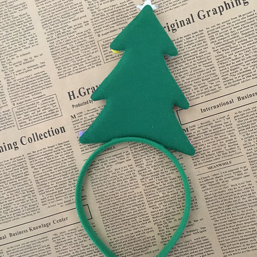 

Christmas Tree Headband Green For Adults Party Costume Headdress Hair Accessory Photo Prop Gift Lightweight Comfortable