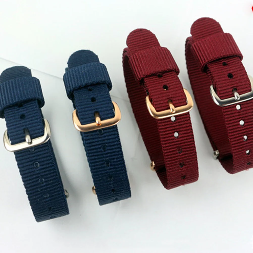 

Nylon Braided Watch Strap Wine Red Durable Comfortable Adjustable Secure Fit Fashion Accessory Replacement 20mm Rose Gold Buckle
