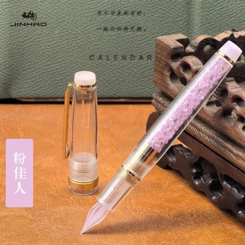 

Перьевая ручка JINHAO 82 из стекла ручной работы с тонким пером для плавного письма, для каллиграфии, офиса, школы, художественных принадлежностей, канцелярских товаров