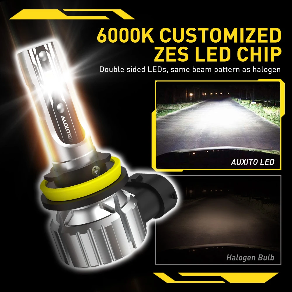 AUXITO 2 قطعة Canbus H8 H11 LED المصباح 16000LM 9005 HB3 HB4 9006 سيارة LED لمبات DRL الضباب الخفيف لشركة فولكس فاجن باسات تويوتا نيسان مازدا