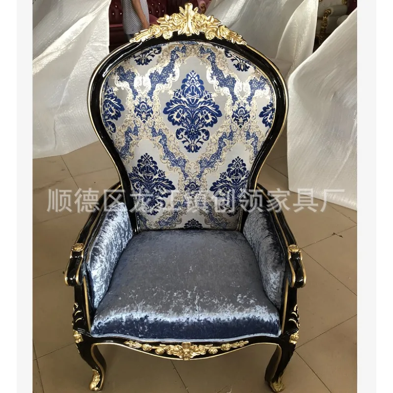 Factory direct sales European solid wood single sofa chair tiger chair reception high back chair leisure balcony negotiation cha