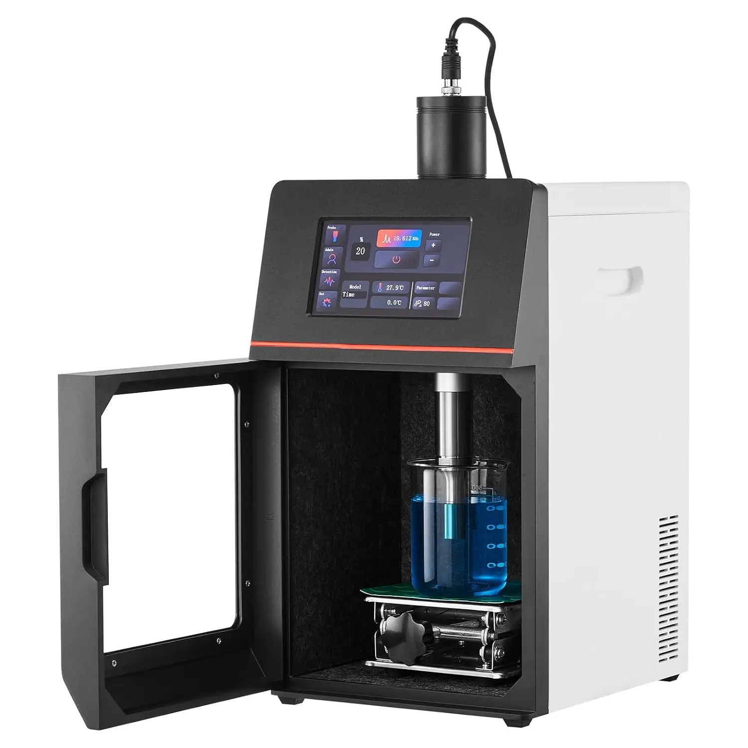 VEVOR 2 in 1 Ultrasonic Homogenizer, 2000W Power, 20KHz Frequency, 0.79 inch Titanium Alloy Probe, Continuous, Timer and Pulse T