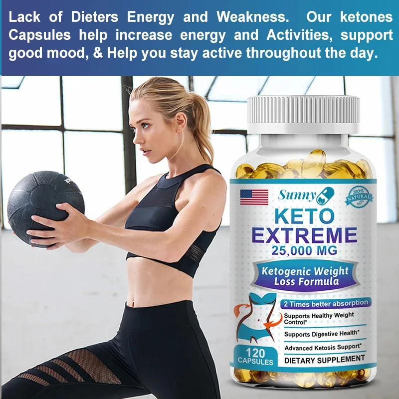 Sunny  Keto Capsules - Fat Burner Helps with Metabolism and Weight Management, Improves Energy, Endurance and Digestive Health