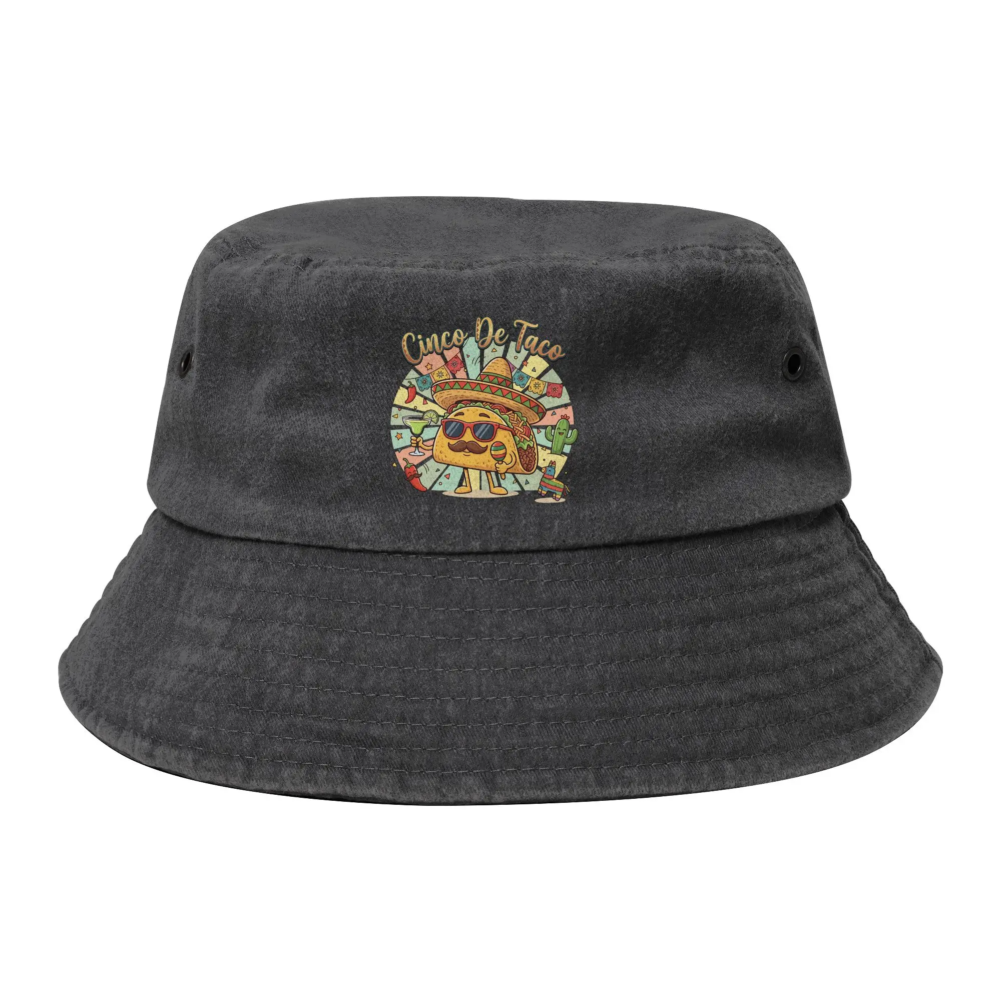 Chapeau Bob Unisexe Vocation Taco Mexican Stuff, effet vieilli et délavé, Chapeau de soleil, Chapeau de style Cinco De Mayo, Chapeau de style irlandais, Chapeau de pêcheur, pour l'extérieur