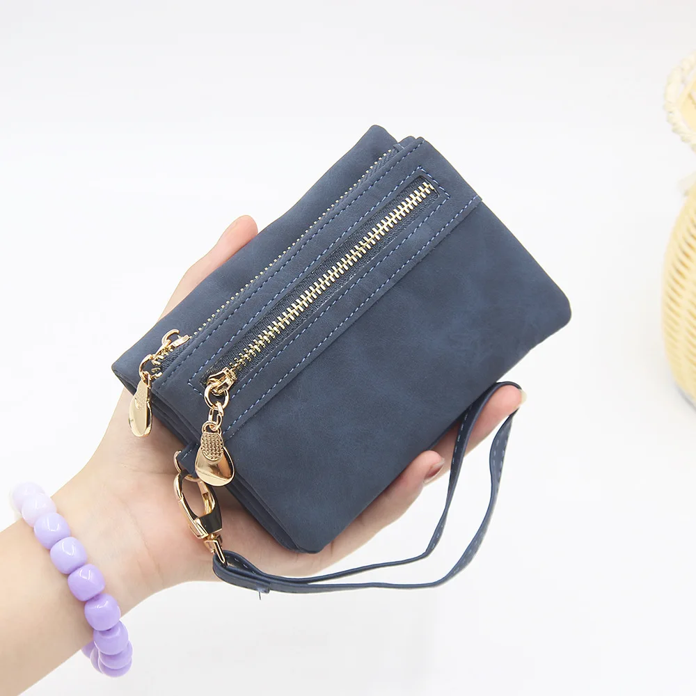 Unisex PU Leather Women Ladies Long Leather Wallet Card Holder Double Zipper Clutch-Wallet Purse for Daily Casual Activities