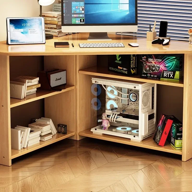 Corner desk simple, home bedroom computer desk, all solid wood writing desk triangle
