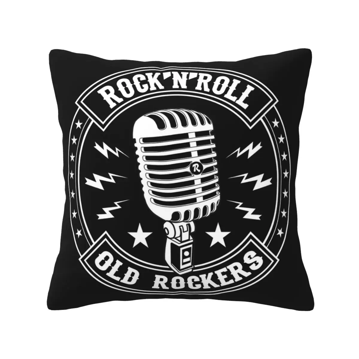 Microphone Rock And Roll Rockabilly Square Pillowcase Pillow Cover Cushion Decor Comfort Throw Pillow for Home Car